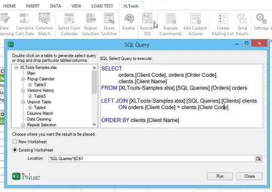 XLTools SQL Queries - Query Builder