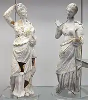 Two elegant ladies, pottery figurines, 350–300