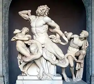 Laocoön and his Sons, Greek, (Late Hellenistic), perhaps a copy, between 200 BCE and 20 CE, white marble, Vatican Museum