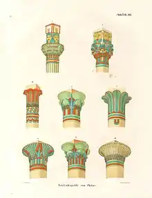 Illustration of various types of capitals, by Karl Richard Lepsius