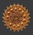 Gold roundel, 11th century Iran. It "exemplifies the refinement of Seljuq goldsmithing".