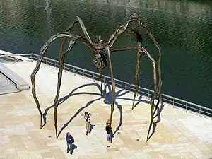 Sculpture of Brain DrainLouise Bourgeois, Maman, 1999, outside Museo Guggenheim